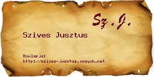 Szives Jusztus névjegykártya